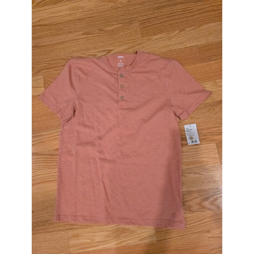 Men's Sonoma Goods For Life Essential Short Sleeve Henley T-Shirt medium NWT